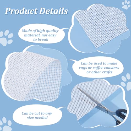 BENECREAT 10 Count Cross Stitch Cloth, 11.8x39 Inch White Essential Basic Aida Cloth for Embroidery Floss and Yarn Knitting, Embroidery Fabric - size: 10CT