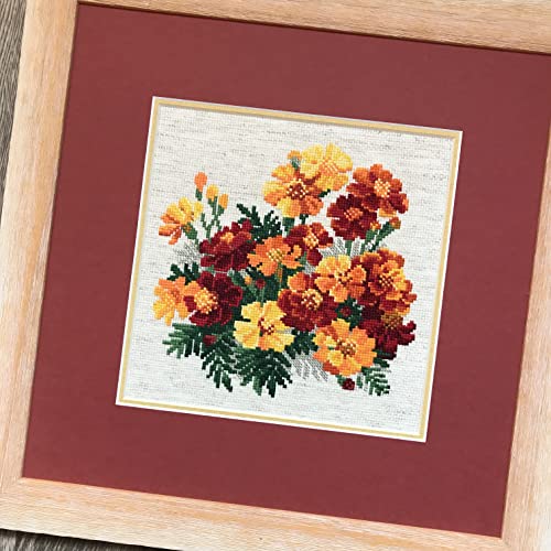 RIOLIS 1556 Marigolds Counted Cross Stitch Kit 7.75 x 7.75 in - style: Marigolds 1556