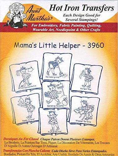 Mama's Little Helper Aunt Martha's Hot Iron Embroidery Transfer