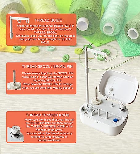 HimaPro Compact Automatic Electric Bobbin Winder for Sewing Machines