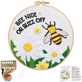 Louise Maelys Bee Embroidery Kit Funny Daisy Quote DIY Craft - color: Bee flowers