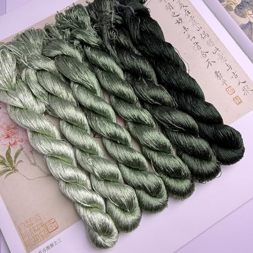 100% Mulberry Silk Embroidery Thread 6 Colors 110m Each (40) - color: 40