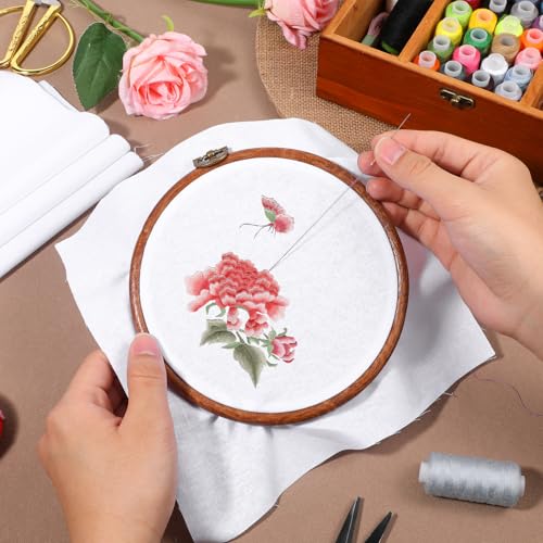 10 PCS Embroidery Cloth, Embroidery Cloth Fabric, 9.8 * 9.8inch EmbroideryFabric Squares, Pre-Cut WhiteFabric for Hand Sewing Clothes, Garment and DIY Craft