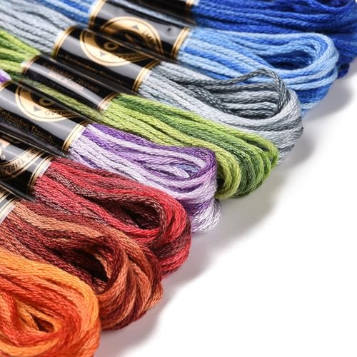 8 Skeins Embroidery Floss Mixed Color Friendship Bracelet String 0.5mm Cross Stitch Embroidery Thread for Jewelry Making Bracelet Knitting Stitching Craft Supplies - color: Mixed Color, 8 Skeins