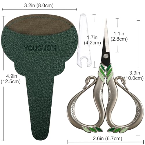 YOUGUOM Small Crafting Scissors with Cover, Little Sewing Shears - color: Silver