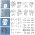 Floral Water Soluble Embroidery Patterns, 4 Sheets Stick and Stitch Embroidery Papers Wash Away, Pre-Printed Flower Pattern Transfer Paper Stabilizers for Hand Sewing Lovers Beginners - size: Flower D