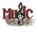 Music Beaded Counted Cross Stitch Ornament Kit Mill Hill 2011 Autumn Harvest MH18-1204