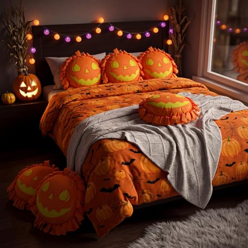 Weysat 6 Sets Halloween Pumpkin Tied Pillow Craft Kit Jack-O'-Lantern DIY Pillow Craft Gifts with Pumpkin for Halloween Home Decorative Couch Sofa Classroom Giveaways - style: Halloween Pumpkin