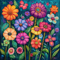 askkqtx Flowers Stamped Cross Stitch Kits for Beginners Adults 14x14 Inch - color: XJ014