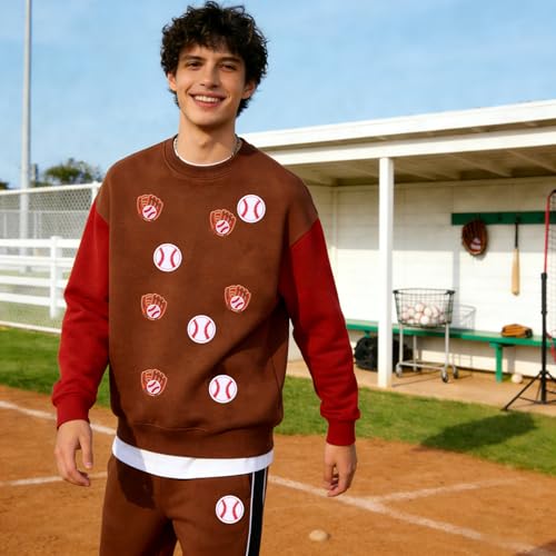 10Pcs Sports Iron On Patches, Baseball Glove Embroidered Patch, Iron On/Sew On Appliques Repair Patch for Clothes Jacket Hat Socks Jeans DIY Embroidery Patches - color: 10PCS Baseball Set