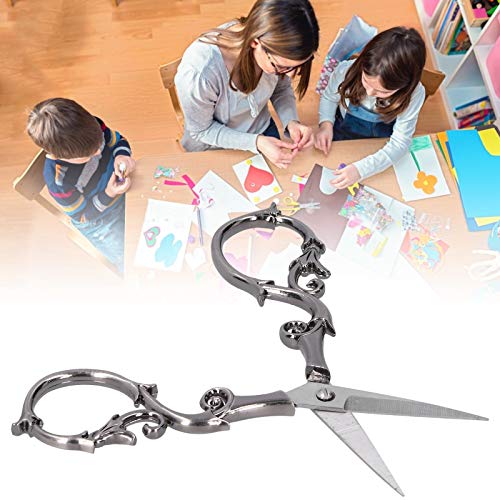 Vintage Embroidery Scissors Stainless Steel Tip 4.3 Inch Small Sewing Scissors Retro Craft Shears for Needlework Art Work DIY Thread Snips with Cover