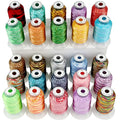 New brothread 25 Colors Variegated Polyester Embroidery Machine Thread Kit - color: 25Colors×500M