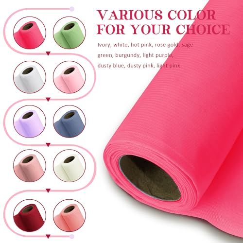 Horbaunal Hot Pink Chiffon Fabric by The Yard, 1 Yard Precut Sheer Fabric - color: Hot Pink, size: 1 Yard
