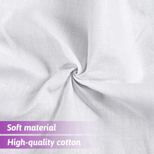 50 Pack 10-inch Cotton Fabric Squares, 10″ Precut Quilting Fabric Bundles, Solids White Charm Pack, for DIY, Beginners, Sewing, Craft (Wavy Edges) - color: White, size: 10″