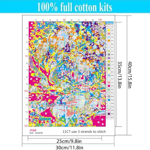 WUSARPLY Tree of Life Stamped Cross Stitch Kits for Beginners Adults - color: J166