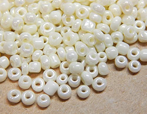 Perlin Glass Seed Beads 3mm 8/0 Round Mini Small Pony Beads 3300pcs for Making Earrings Bracelets Pendants Waist Jewelry DIY Handmade Opaque Color Kit (Beige) - color: Beige