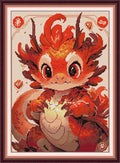 Aiorkeng Cross Stitch Kits Stamped Full Range of Embroidery Starter Kits for Beginners DIY 11CT 3 Strands -printde kit Dragon 2 (Printed) 15.7×22 inches - color: printde kits Dragon 2 40×55cm