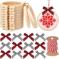 Beeveer 25Pcs Embroidery Hoops Christmas Craft, Red，Black,White, 2.2 Inch - color: Red, Black,White, size: 2.2 Inch