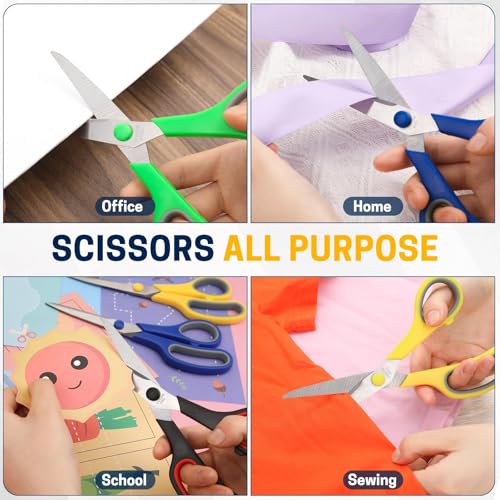 BURVAGY 20 Pack 8" Scissors All Purpose, Heavy Duty Scissors for Office - color: 20 Pack