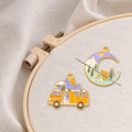 Moon and Tour Bus Needle Minder for Embroidery, Magnetic Pin Holder for Cross Stitch, Needlework and Embroidery Accessories （2 PCS）