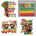 4 Packs Black History Month Iron on Transfer Patches: Juneteenth Heat Transfer Vinyl Decals 1865 Freedom Day Black Women Lettering Waterproof DTF Ready to Press Appliques for T-Shirt Jacket Backpack - style: Juneteenth B