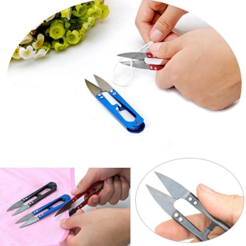 UCEC 12 Pack 4.2 Inch Thread Snips Crochet Small Sewing Scissors for Sewing - color: 12pack Red+blue+navy Blue