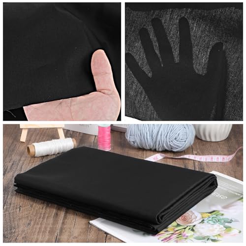 100% Black Cotton Fabric 10 Yards 59 Inches Wide Cotton Quilting Fabric by The Yard, Soft Embroidery Muslin Fabrics for Sewing Material Apparel Cloth - color: Black, size: 10 Yards