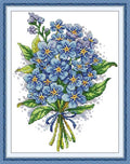 CaptainCrafts Cross Stitch Kits Snowman Counted Unprinted Fabric Cross Stitching DIY Needlecrafts Embroidery Kit for Adults Beginner (White, Botany Flowers) - color: Botany flowers, style: White