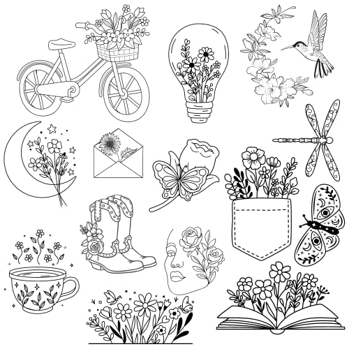 Flower Art Water Soluble Embroidery Patterns on Sulky Water Soluble Stabilizer for Hand Embroidery - color: Flower Art
