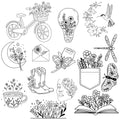 Flower Art Water Soluble Embroidery Patterns on Sulky Water Soluble Stabilizer for Hand Embroidery - color: Flower Art
