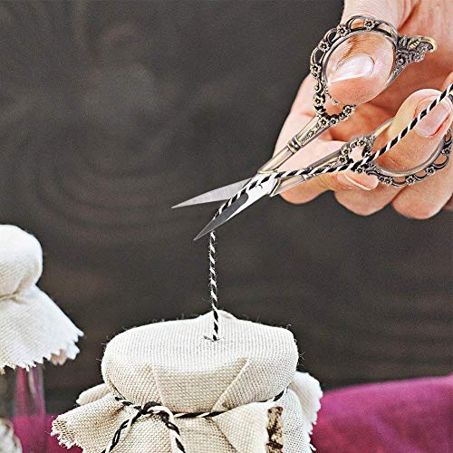 Antique Vintage Scissor Length 11cm/4.3in Cutting Embroidery Flower Pattern Scissors Sewing Tool Tailor European Needlework Household DIY Sewing Accessories (#3)