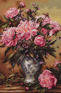 B543 Peonies Vase - Cross Stitch Kit Luca-S