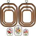 BrightRow 6 Pcs Large Embroidery Hoop Set Decorative Imitated Wood Display Frame Cross Stitch Hoop Ring for Art Craft DIY Sewing and Hanging Ornaments Decor(Rectangular,15+20+26 cm) - size: 15+20+26 cm, style: Rectangular