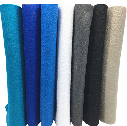 Felt Squares, Misscrafts 7pcs 18" X 18" 1.4mm Thick Soft Felt Fabric Sheet Nonwoven Assorted Colors Patchwork Pack with Thread Bag for DIY Craft Patchwork Sewing Winter Series - color: Winter