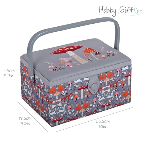 Hobby Gift Medium Sewing Box Organiser - color: Toadstool