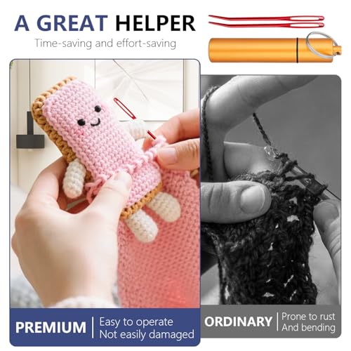 10PCS Yarn Needles,Tapestry & Darning Needle,Large Eye Weaving Needle for Crocheting,Crochet Accessories with Aluminum Storage Knitting