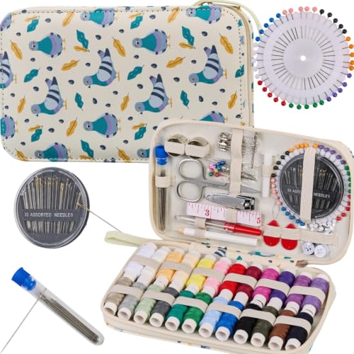 Printing Travel Sewing Kit with 130PCS Basic Sewing Supplies Accessories - color: 130PCS-Cartoon