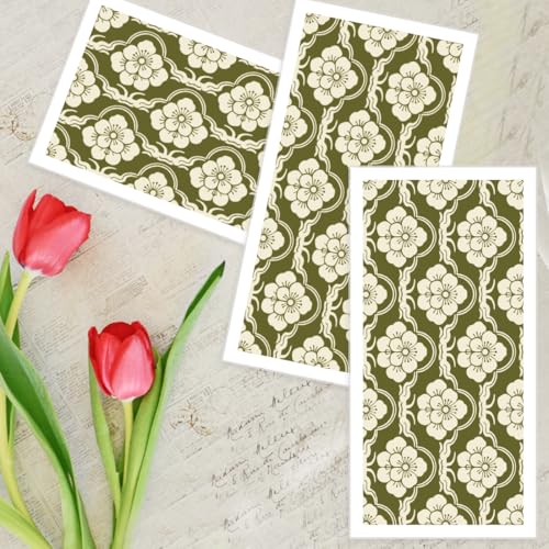 6 Sheets Furniture and Craft Rub on Transfers with Symmetrical Retro Floral Design, Waterproof Transfers Stickers for DIY Wood Furniture, Door, Windows, Gifts and Home Decor 6x12” - style: Retro Flower Pattern