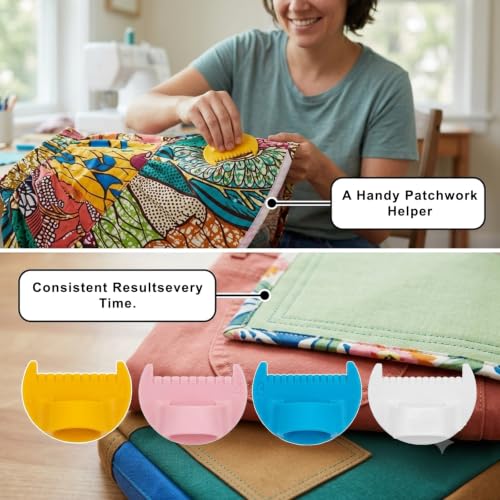 Premium 4PCS Edge Stitch Lock & Sewing Gauge Set, Achieve Even Stitches