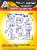 Monday's Child Aunt Martha's Hot Iron Embroidery Transfer
