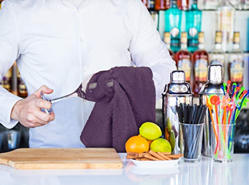 Utopia Towels Kitchen Bar Mops, Pack of 12, 16x19 in, 100% Cotton, Plum - color: Plum, size: 12 Pack