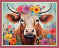 Disnesart Cross Stitch Stamped Full Embroidery Kits DIY 11CT Cotton Thread Printed DIY Needlepoint Kits Craft Needlework Set Cross-Stitch Stamped Sets-Colorful Flowers, Colorful Cows 16x20 inch - color: Stylepattern08