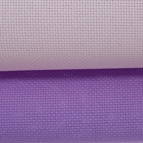 KCS 2 pc of 15" x 18"(38cmx45cm) Counted Cross Stitch Cotton Aida Cloth Needlework Fabric Box (Lavender+Pink, 16CT) - color: Lavender+pink, size: 16CT
