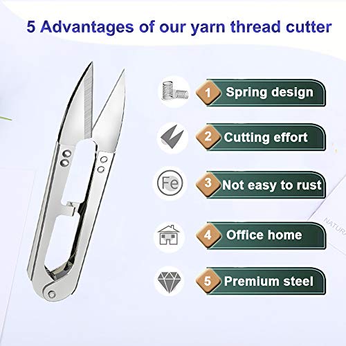 3Pcs Sewing Scissors Clippers, Multipurpose Quick-clip Yarn Thread Cutter - size: silver sewing scissors