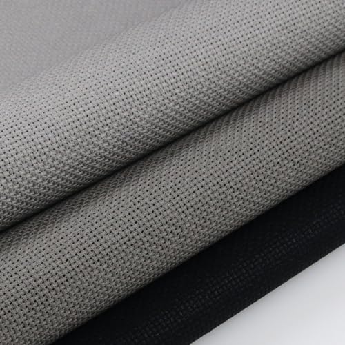 KCS 3 pc of 15" x 18"(38cmx45cm) Counted Cross Stitch Cotton Aida Cloth Needlework Rolled Fabric Box,18CT,Medium Grey+Dark Grey+Black - color: Medium Grey+dark Grey+black, size: 18CT