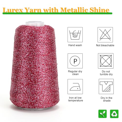 Metallic Crochet Thread, 80g Lurex Yarn for Charms(Violet) - color: Violet
