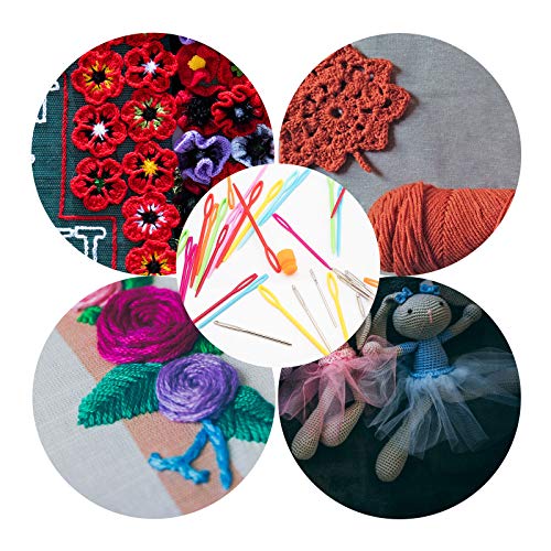 AIEX 30Pcs Plastic Sewing Needles and 9Pcs Large Eye Blunt Needles, Colorful Safety Yarn Lacing Weaving Sewing Needles for Kids Craft Needle Projects