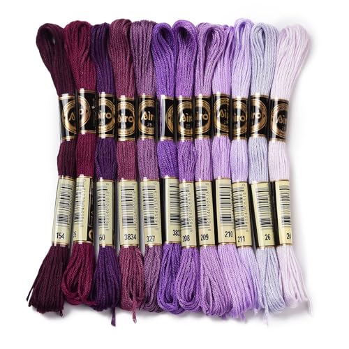 12 Skeins 105 Yds Embroidery Floss Bulk, Variegated Polyester 6 Strands for Friendship Bracelet Cross Stitch Jewelry Making Craft (Winter) - color: Winter