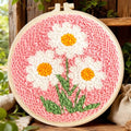 Punch Needle Kit for Beginners Adults-Flower Daisy,with Video Tutorial - color: Punch Needle kit with-1105-2