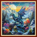 Funchey Stamped Cross Stitch Kits, DIY Cross Stitch Pattern for Adults Beginners Needlepoint Kits Embroidery Kit Arts and Crafts 11CT&Dragon Moon 18x18 inchs - color: HandicraftColor12